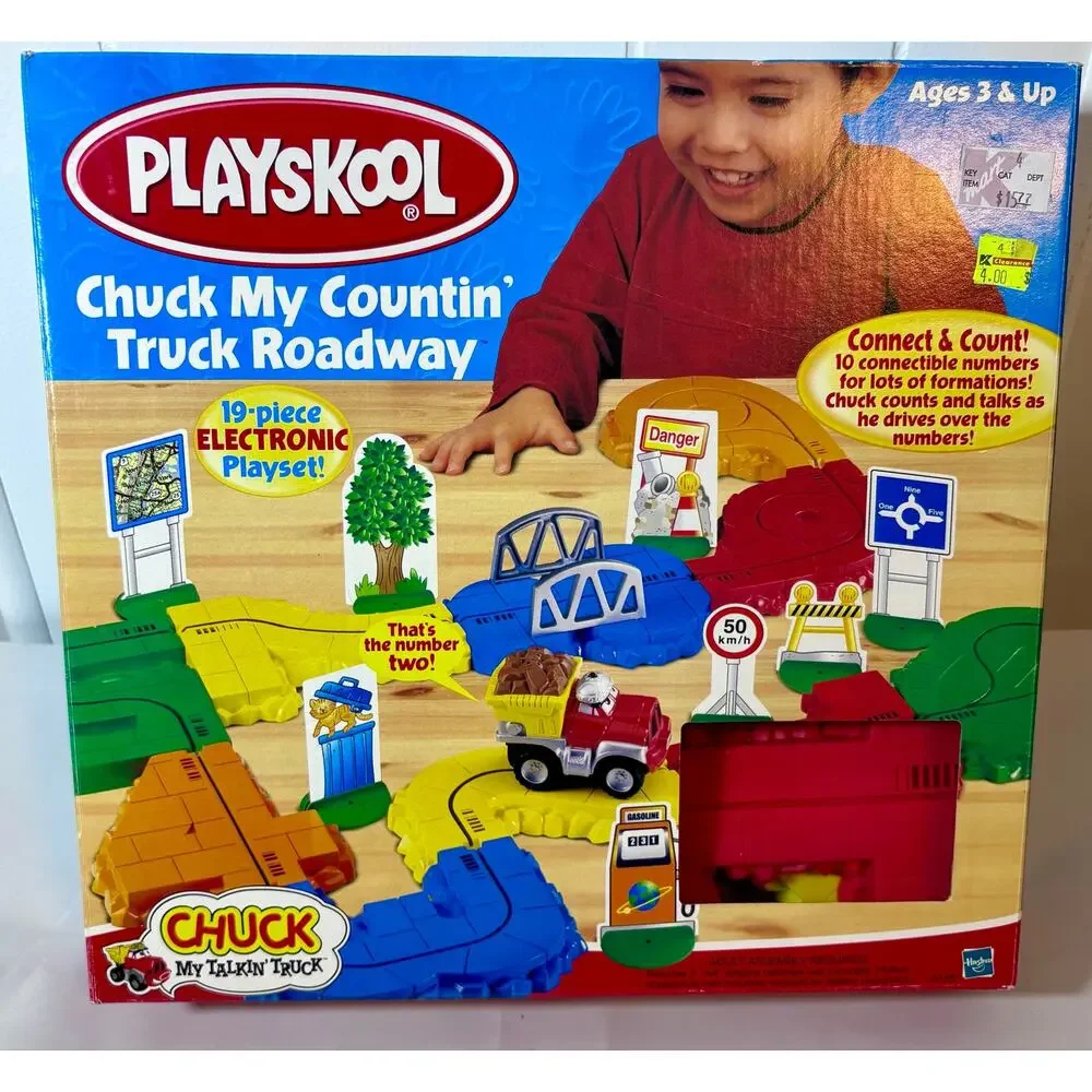 Vintage 2000 Playskool Chuck My Countin’ Truck Roadway Play Set- Complete